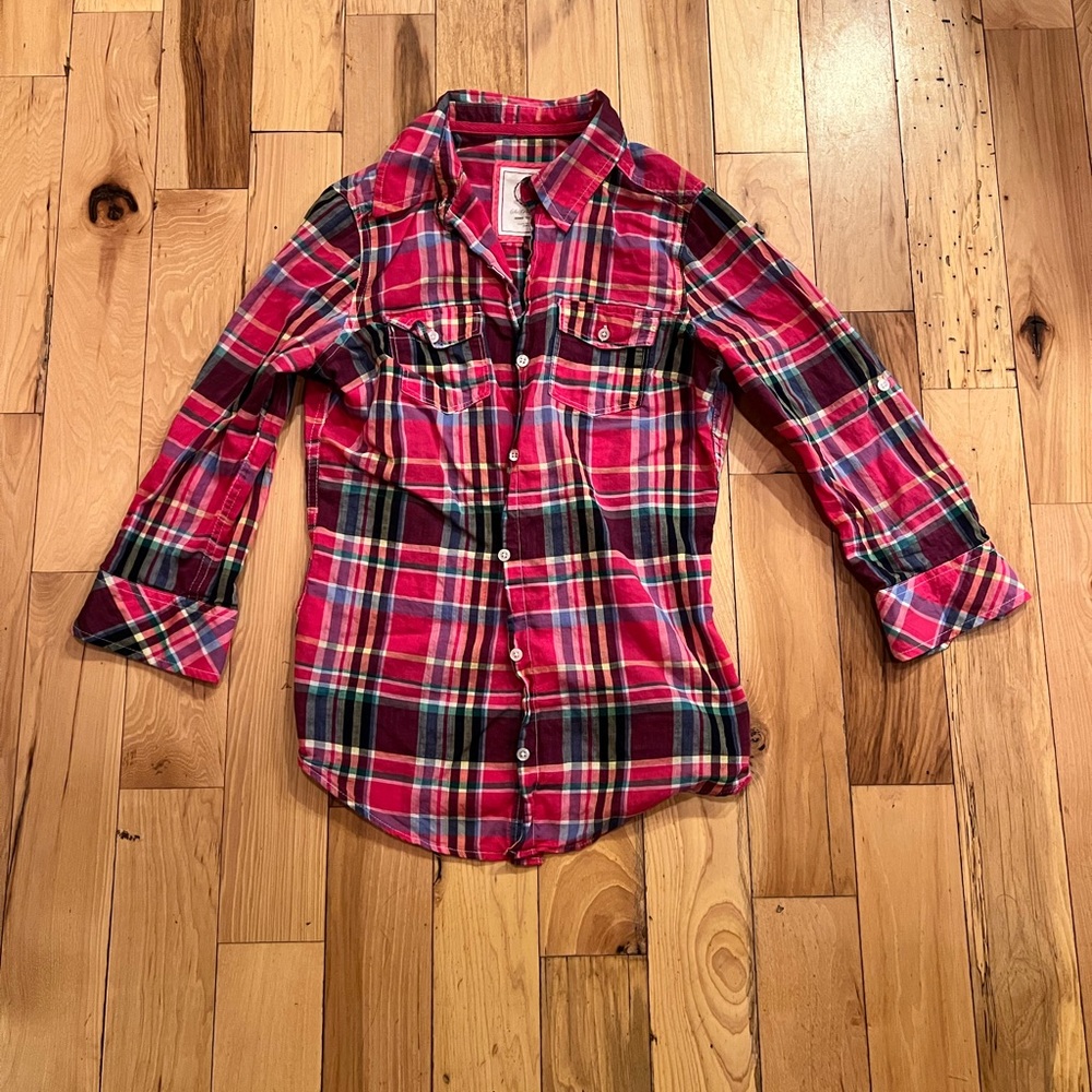 Button Up Flannel Patterned Shirt